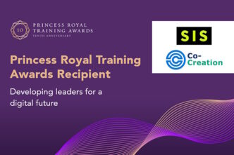 A promotional graphic announcing SIS as a recipient of the Princess Royal Training Award for its LEADERship Programme